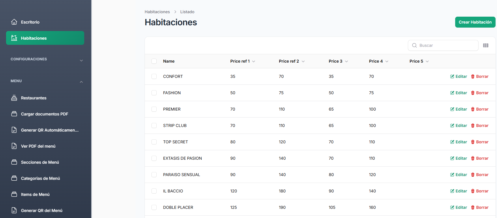 Sistema de gestión hotelera