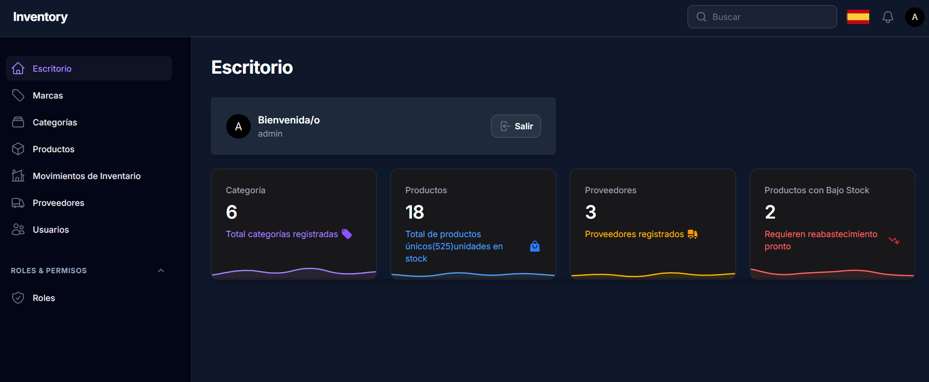 Sistema de Gestión de Inventario Bilingüe